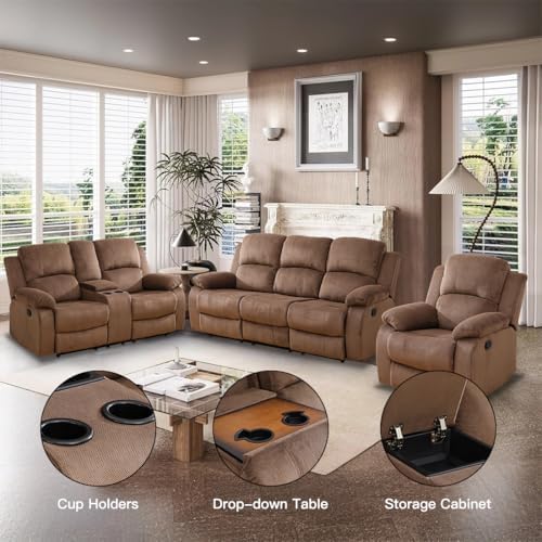 Manual Reclining Couch Sofa Set - Image 3
