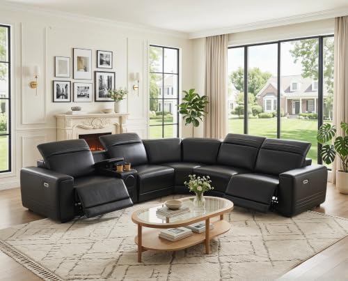 Power Recliner Sectional Couch, Breathing Leather Living Room Furniture Set by Unknown