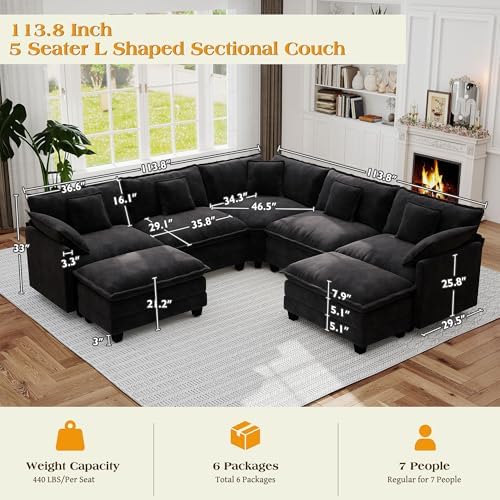 Hanherry Modular Sectional Sofa, Cloud Couch - Image 2
