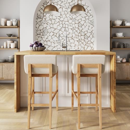 Nathan James Gracie Modern Upholstered Bar Stool, Wooden Bar Stool - Image 3