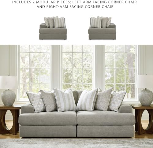 Signature Design by Ashley Deep Seat Modular Sectional Loveseat, Ash Gray - Image 5
