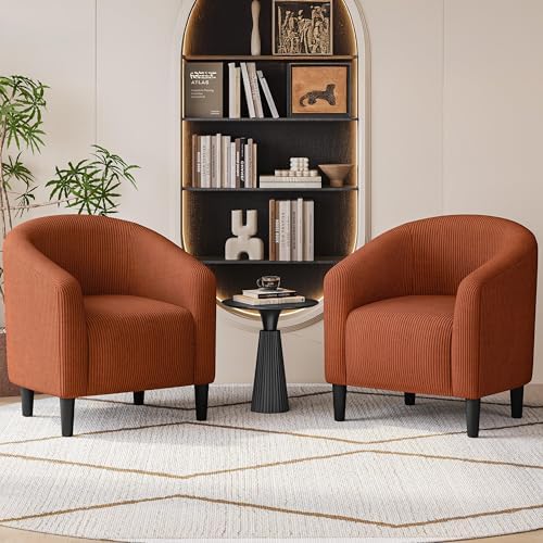 Yaheetech Compact Corduroy Accent Chairs Set of 2 - Image 4