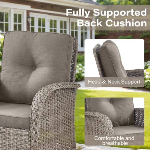Belord Swivel Patio Chairs Wicker Set - Image 5
