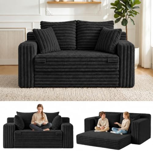 3-in-1 Convertible Sofa Bed: Boneless Loveseat Sleeper & Folding Couch Bed by Winzoo