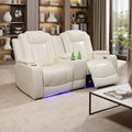 Power Recliner Loveseat Set, Leather Reclining Sofa Sectional Couch, 2 Seater by Toseslo