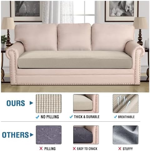 H.VERSAILTEX Super Stretch Individual Seat Cushion Covers Sofa Covers Couch - Image 2