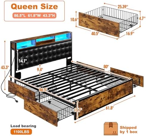 EnHomee Queen Size Bed Frame - Image 2