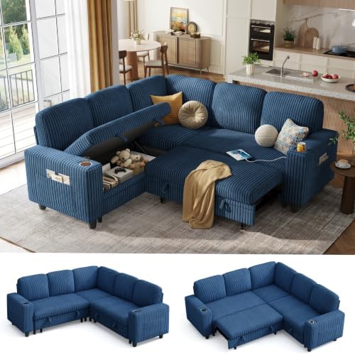 LINSY HOME Pull Out Sofa Bed Sectional Sleeper Sofa by LINSYHOME