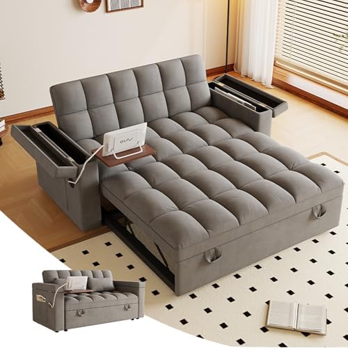 3 in 1 Convertible Sleeper Sofa, 65in Sleeper Couch by LITVZ