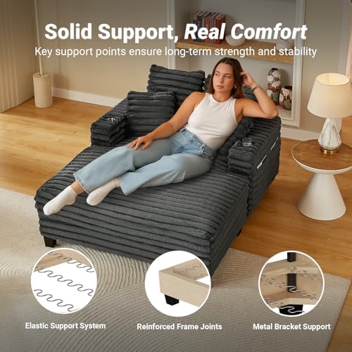 Amsleekey 64" Oversized Chaise Lounge Chair - Image 5