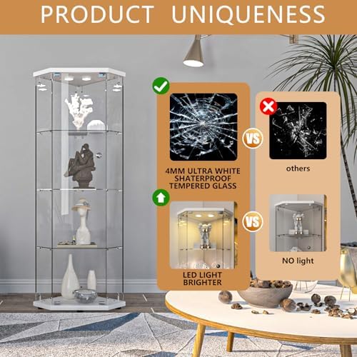 LFT HUIMEI2Y 4-Tier Glass Corner Cabinet - Image 6