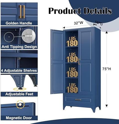 SteeLoong 75" Metal Storage Cabinet - Image 3