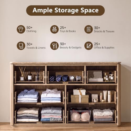 Fluted 7 Drawer Dresser for Bedroom - Image 3