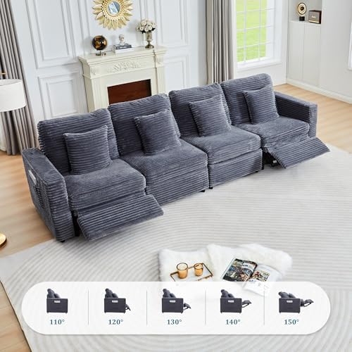 Power Reclining Sectional Sofa, Electric 3 Seat Recliner - Image 5
