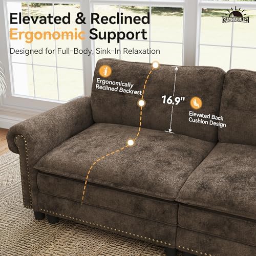 SUNSHINE VALLEY Modular Sectional Sofa Set Living Room 2-Piece Deep Seats - Image 7