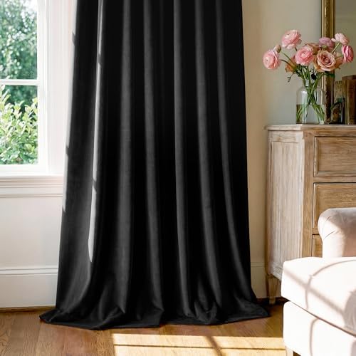 StangH Blackout Black Velvet Curtains Extra Long Theater - Image 7