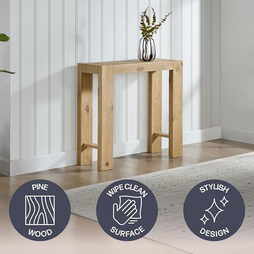 Alaterre Classic Solid Wood Entryway Console Table, Light Oak, 36 Inch - Image 3