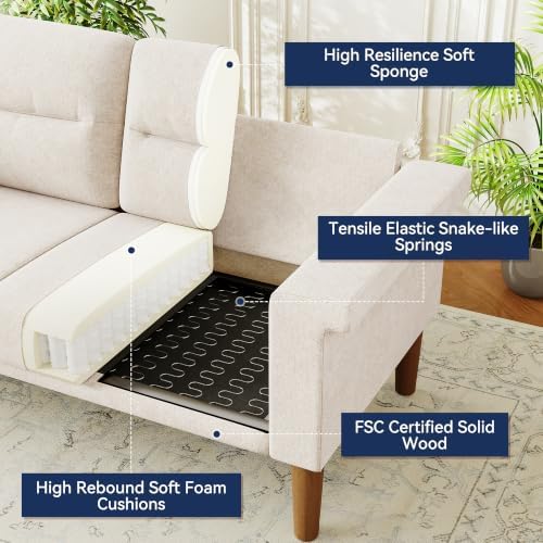 Vipbear 69" Loveseat Sofa, Modern Couches - Image 5