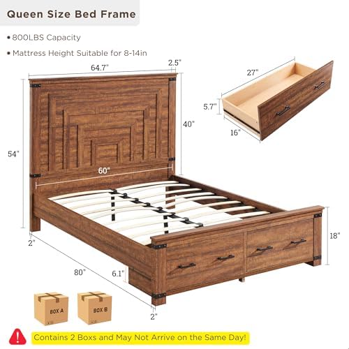 RedLemon 54" Farmhouse Queen Bed Frame - Image 2