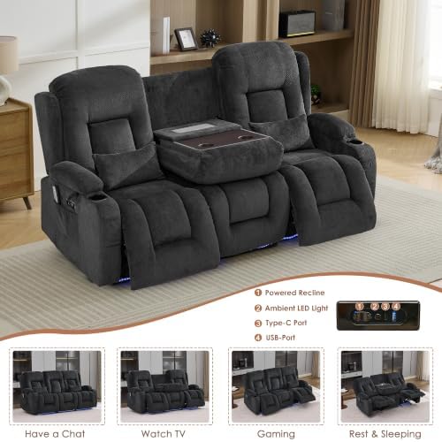TUNYI Wall Hugger Loveseat Recliner Sofa - Image 3