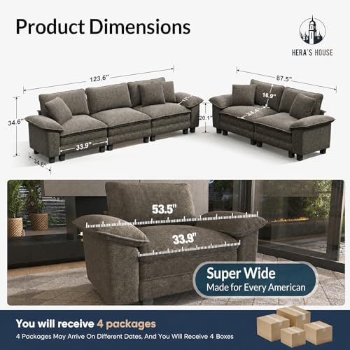 HERA'S HOUSE 2 Pieces Modular Loveseat Couch & 3-Seat Sectional Sofa Set - Image 2