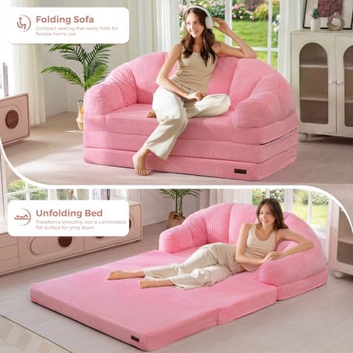 MAXYOYO Folding Sofa Bed with Backrest, Boneless Fold Out Couch with Handle - Image 5