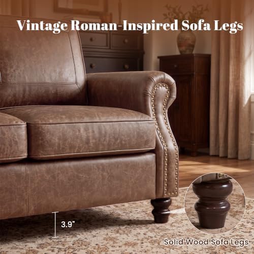 Kingfun Faux Leather 3 Seater Sofa - Image 4