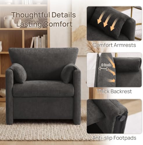 Oversized Accent Chair Set of 2, Comfy Reading Chair - Image 5