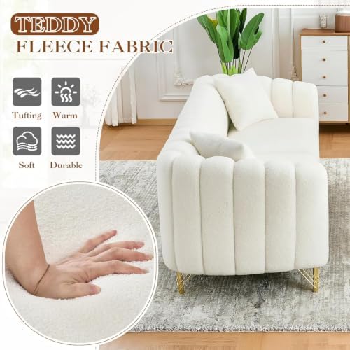 Modern Teddy Sofa Set, Combo 3-Seater Tufted Couch and Loveseat Sofa - Image 5