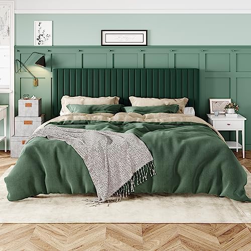 Allewie King Bed Frame, Velvet Upholstered Platform Bed - Image 3