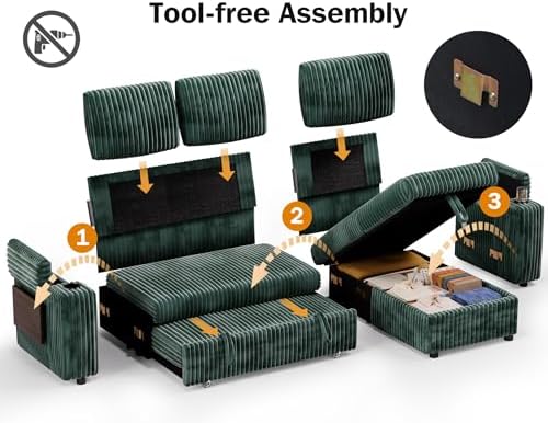 WEUP 86" Modular Sectional Sleeper Sofa - Image 3