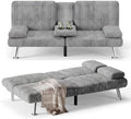 Flamaker Futon Sofa Bed, Modern Corduroy Convertible Folding Futon Set by Flamaker