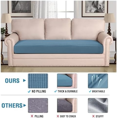 H.VERSAILTEX Super Stretch Individual Seat Cushion Covers Sofa Covers Couch - Image 2