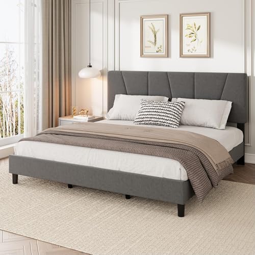 Queen Size Upholstered Platform Bed Frame - Image 3