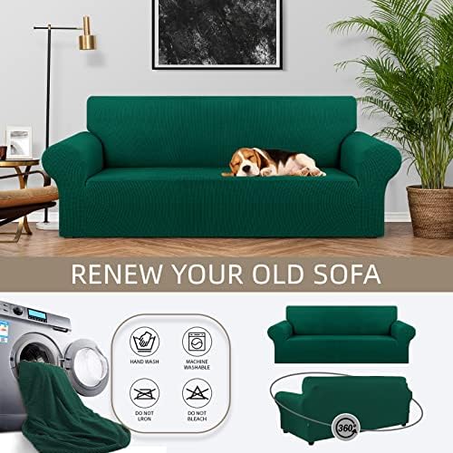KEKUOU Stretch Couch Covers for Sofa, 3 Cushion Couch Slipcover - Image 3