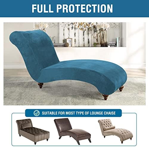 H.VERSAILTEX Chaise Lounge Cover Indoor Velvet Chaise Slipcover High Stretch - Image 5