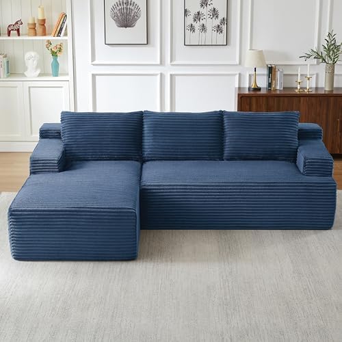 L Shaped Boneless Sectional Cloud Couches W/Chaise and Side Pockets - Image 3