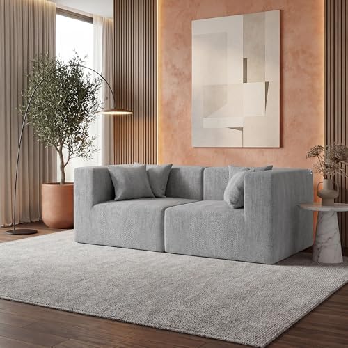 MONVANE 75" Loveseat Sofa, Comfy Chenille Modular Sectional Sofa - Image 2