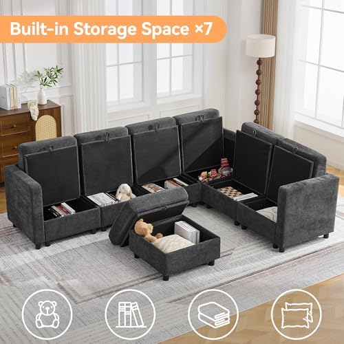 104'' V Shaped Modular Sofa, Sectional Couch - Image 3