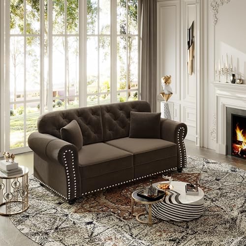 GDFStudio 63" Upholstered Velvet Loveseat Sofa - Image 5