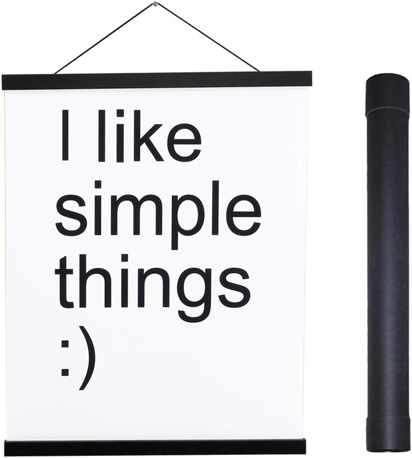 Artmag Magnetic Poster Hanger Frame, 55x36 55x30 55x60 Light Wood Wooden Magnet Canvas Artwork Print Dowel Poster Hangers Frames Hanging Kit (Black, 55")