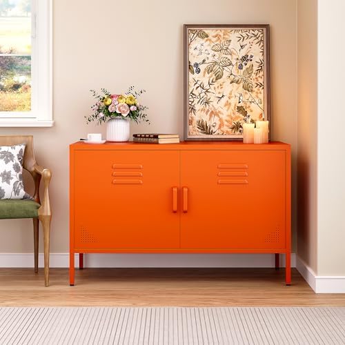 SISESOL Orange Metal Storage Cabinet by SISESOL