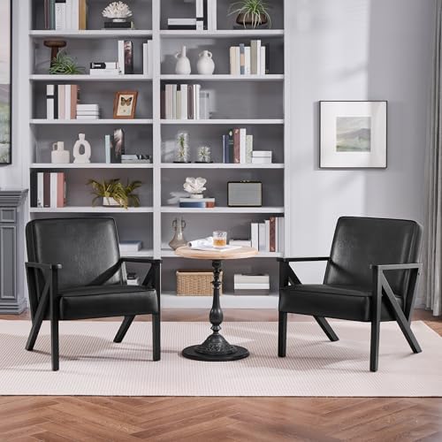 Yaheetech Mid-Century Modern Accent Chairs Set of 2 - Image 3