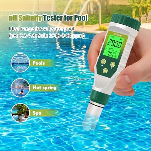 pH Meter for Water Hydroponics, 5-in-1 pH TDS EC Salt Tester for Water Nutrient - Image 4