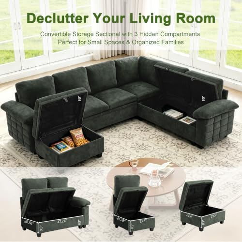 Modern L-Shape Sleeper Sofa - Image 6