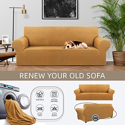 KEKUOU Stretch Couch Covers for Sofa, 3 Cushion Couch Slipcover - Image 3