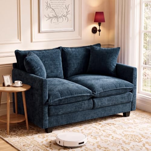 Loveseat Sofa, Soft Chenille Cloud‑Cushion Small‑Space Couch by Unknown