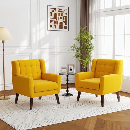 Accent Chair, Upholstered Armchair in Linen - Image 4