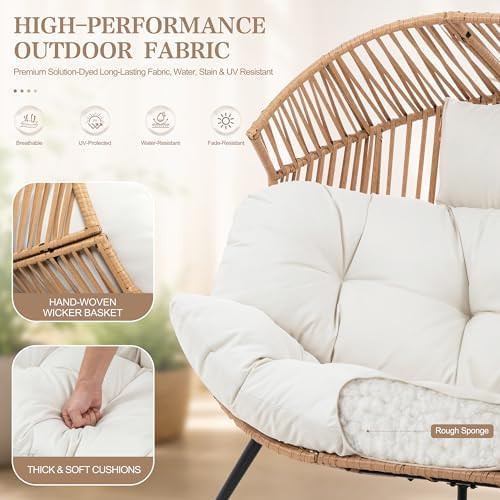 Shintenchi Double Egg Chair Outdoor Rattan Patio Chair - Image 3