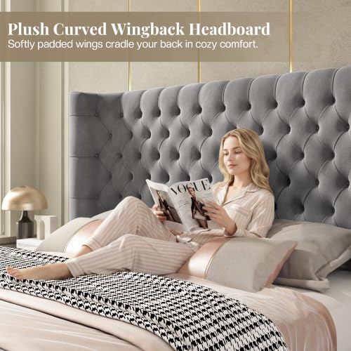 Jocisland Cal King Bed Frame Sleigh Headboard & Footboard - Image 4